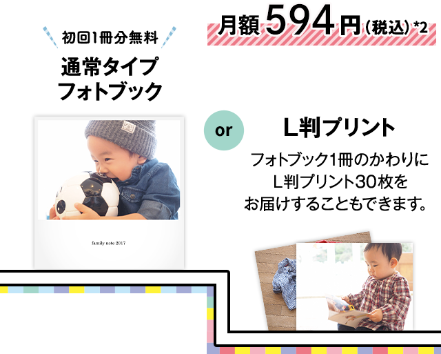 通常タイプフォトブック・L判プリント