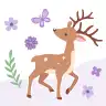 鹿とラベンダー（6月）
