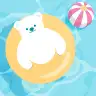 しろくまとプール（8月）
