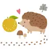 梨とハリネズミ（9月）