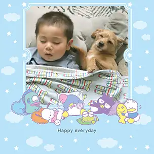 はぴだんぶい（お昼寝）のフォトブック表紙（縦写真）