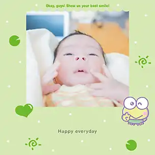 けろけろけろっぴ（第4弾）のフォトブック表紙（縦写真）