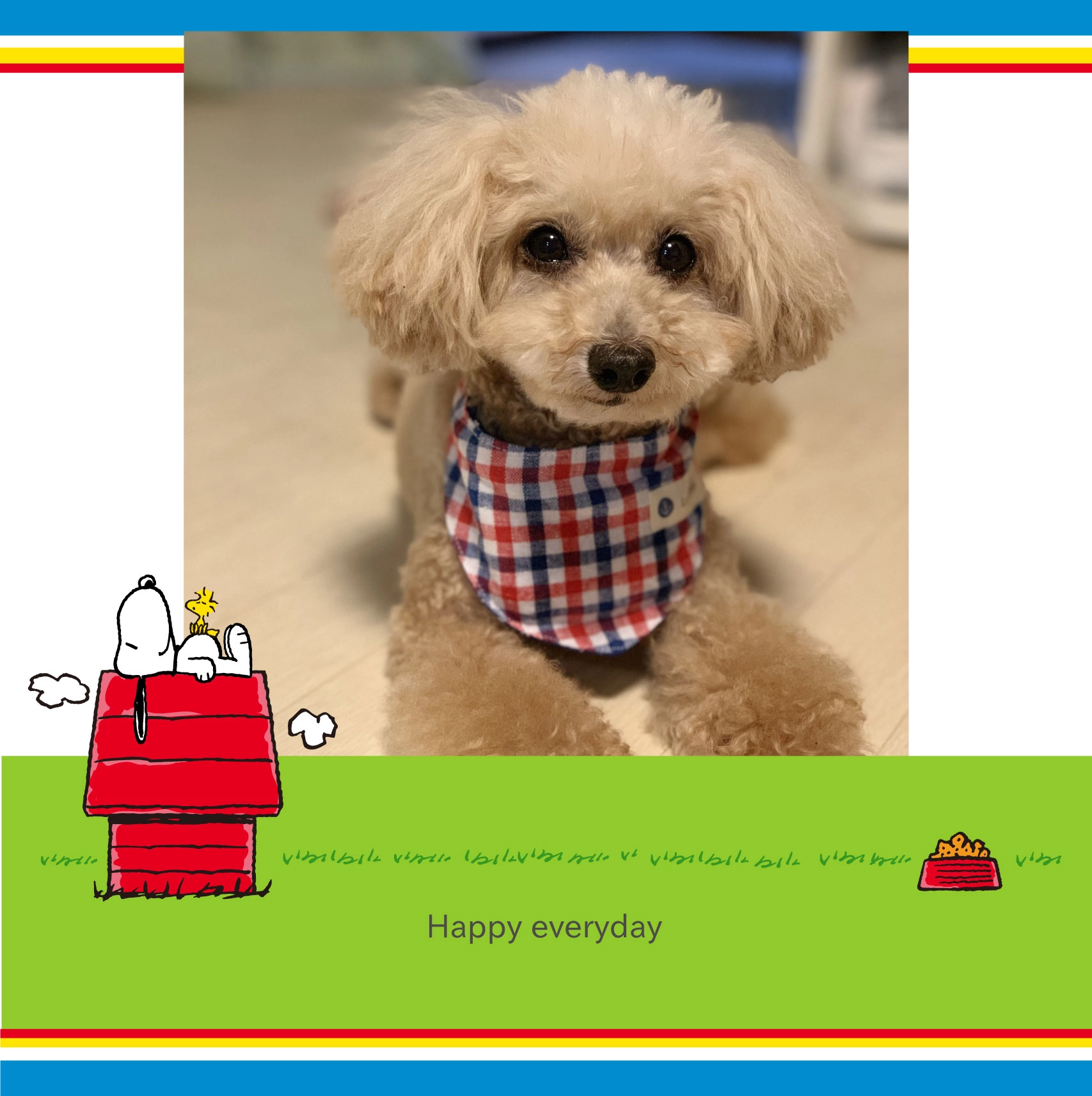 スヌーピー（おひるね）のフォトブック表紙（縦写真）