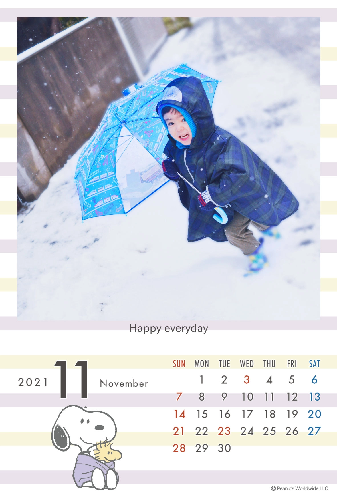 スヌーピー（ベビー）のこよみフォトカレンダーあり