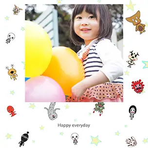 かいじゅうステップ（星）のフォトブック表紙（縦写真）