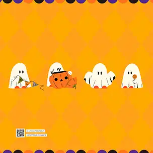 ハロウィンおばけ（10月）のフォトブック裏表紙