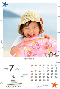マリン（7月）のこよみフォトカレンダーあり