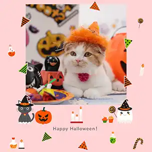 キュートハロウィン（10月）のフォトブック表紙（縦写真）