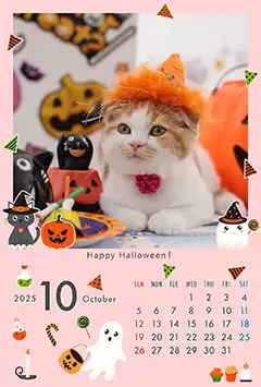 キュートハロウィン（10月）のこよみフォトカレンダーあり
