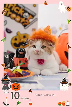 キュートハロウィン（10月）のこよみフォトカレンダーなし