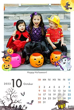 ハロウィンA（10月）のこよみフォトカレンダーあり