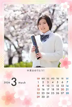 桜の香り（3月）のこよみフォトカレンダーあり