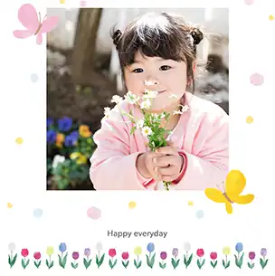 ちょうちょ（4月）のフォトブック表紙（縦写真）