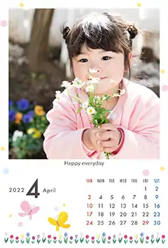 ちょうちょ（4月）のこよみフォトカレンダーあり