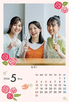 バラ（5月）のこよみフォトカレンダーあり