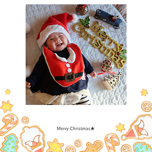 クリスマスB(12月)のフォトブック表紙（縦写真）