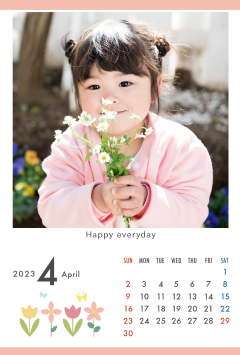 春がきた（4月）のこよみフォトカレンダーあり