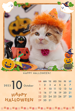 おばけとかぼちゃ（10月）のこよみフォトカレンダーあり
