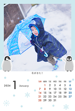 ペンギン（1月）のこよみフォトカレンダーあり