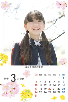 桜と菜の花（3月）のこよみフォトカレンダーあり