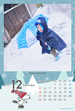 スヌーピー（冬）のこよみフォトカレンダーあり