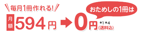 月額594円　毎月1回　送料無料　*1