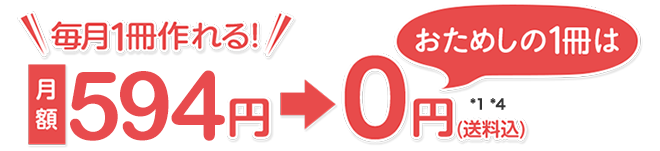 月額594円　毎月1回　送料無料　*1*4